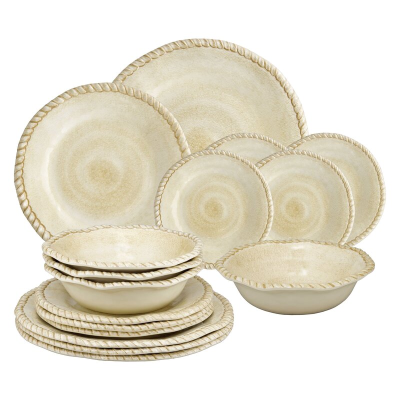 Rosalind Wheeler Assaria 16 Piece Melamine Dinnerware Set Service For